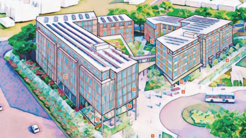 Rendering of the recommended MidPen development proposal for the Capitol Station Transit-Oriented Development.