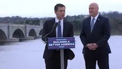 Transportation Secretary Pete Buttigieg and Infrastructure Coordinator Mitch Landrieu discuss the combined available funding announcement for the Mega, INFRA and Rural programs. Transportation Secretary Pete Buttigieg and Infrastructure Coordinator Mitch Landrieu discuss the combined available funding announcement for the Mega, INFRA and Rural programs.