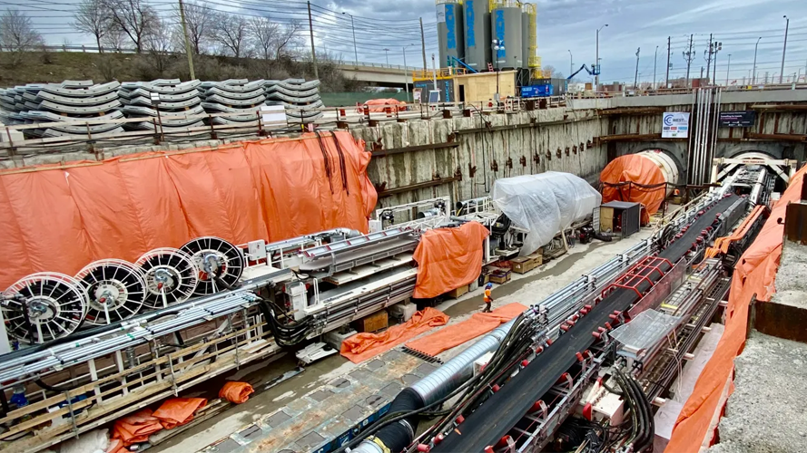 TBMs for the Eglinton Crosstown West Extension in the Toronto area began working to bore twin tunnels as part of the subway extension project on April 11. [Metrolinx]