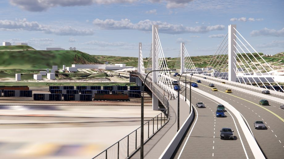 Rendering of the Western Hills Viaduct replacement.