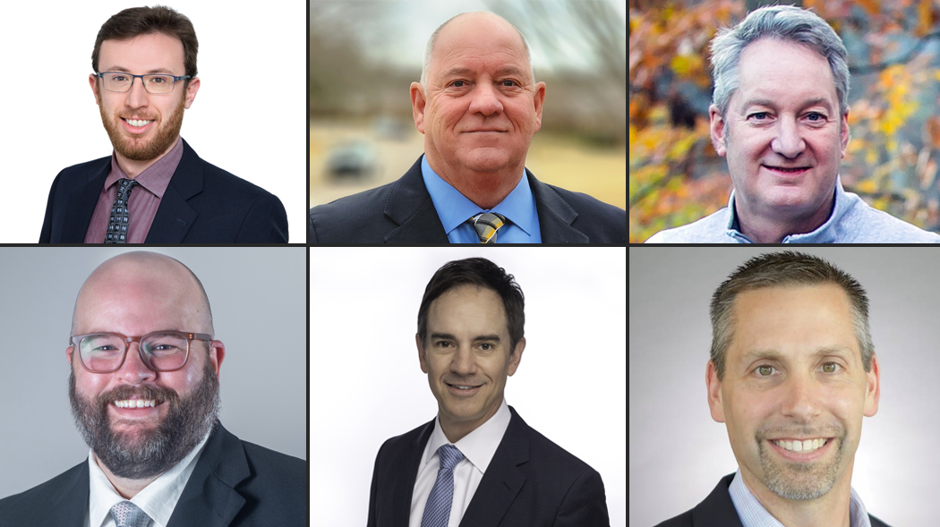 Top, left to right: Brian Putre; Robert Chappell and Kevin Ahnert. Bottom, left to right: Allen Keith, Brian Hill and Dan Corey.