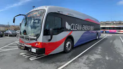 One of SamTrans' existing zero-emission buses; the district's board approved the purchase of 30 additional zero-emission buses. This purchase includes 10 hydrogen fuel cell buses from New Flyer and 20 battery electric buses from Gillig. One of SamTrans' existing zero-emission buses; the district's board approved the purchase of 30 additional zero-emission buses. This purchase includes 10 hydrogen fuel cell buses from New Flyer and 20 battery electric buses from Gillig.