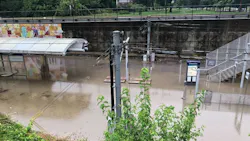In addition to damage to tracks and signal systems, St. Louis Metro is expecting to declare one Call-A-Ride vehicle and a $10 million MetroLink train as total losses due to flooding on July 26. In addition to damage to tracks and signal systems, St. Louis Metro is expecting to declare one Call-A-Ride vehicle and a $10 million MetroLink train as total losses due to flooding on July 26.