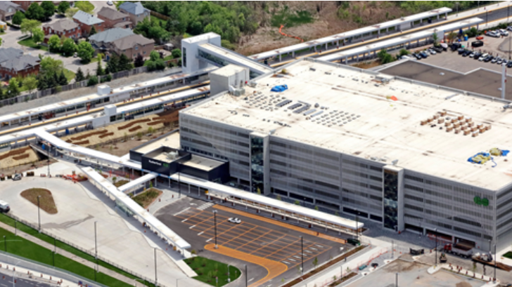 The upgraded Kiss & Ride, covered pedestrian walkways and landscaping provide a more comfortable experience for transit users.