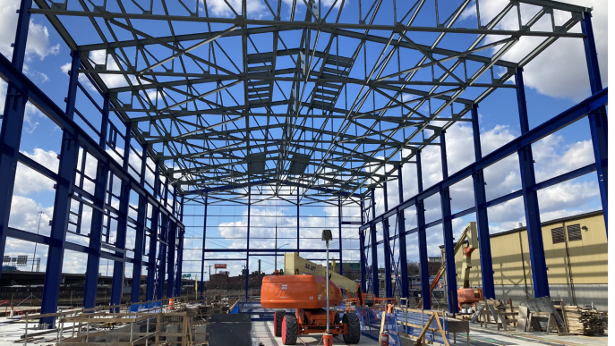 The new MARC train Riverside heavy maintenance building began construction in January 2021.