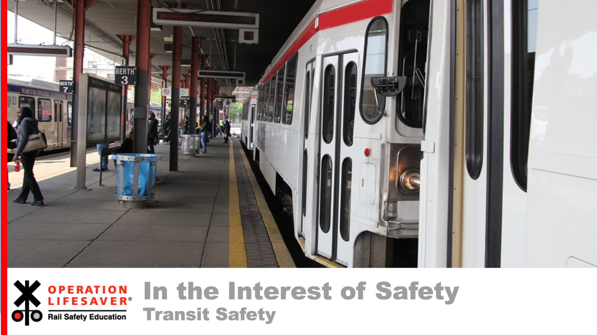 A screenshot of OLI's video focusing on safety on and around rail transit systems.