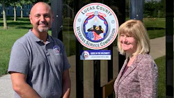 Left, Jason Brown, deputy director, Lucas County Veterans Service Commission and Laura Koprowski, TARTA CEO. Left, Jason Brown, deputy director, Lucas County Veterans Service Commission and Laura Koprowski, TARTA CEO.