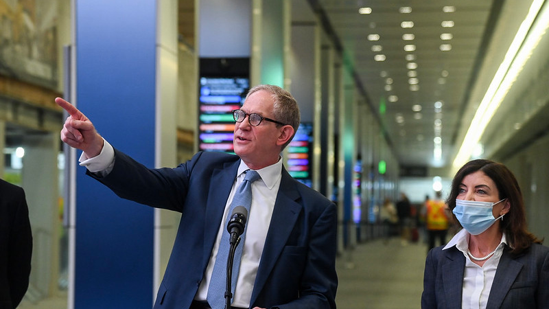 Governor Kathy Hochul and MTA Chair and MTA CEO Janno Lieber announce the completion of the first portion of work to widen the Long Island Rail Road 33rd Street concourse in Penn Station on Tuesday, Sep 6, 2022.