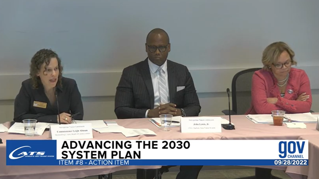 A screenshot from the Metropolitan Transit Commission meeting where $5 million were approved to advance the CATS LYNX Red Line project.