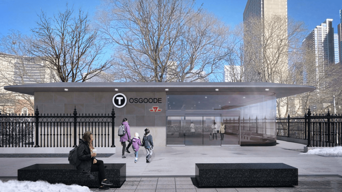 A rendering of Osgoode Station that will be built as part of the Ontario Line South contract.