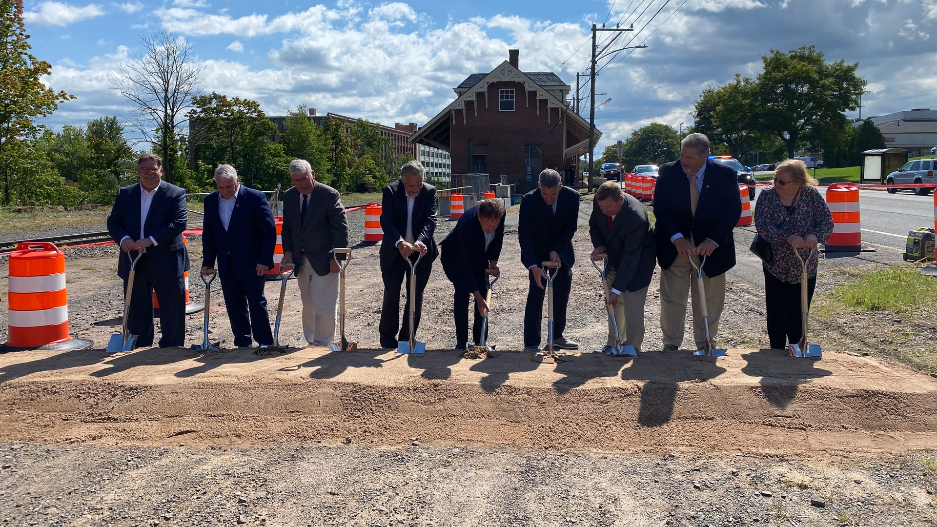 A groundbreaking ceremony was held Sept. 14 for the Windsor Locks station and track improvement project.