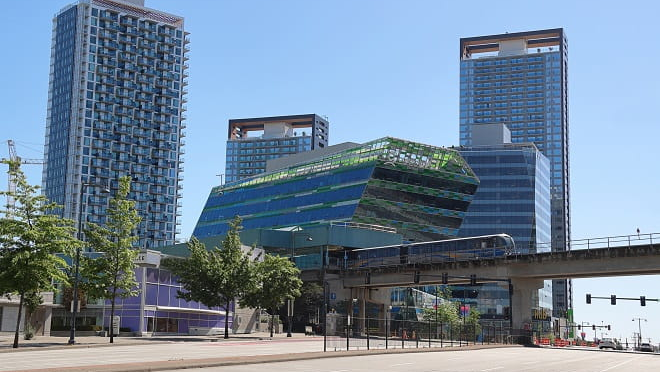 Skytrain In Front Of King George Hub Pci Developments Resized For Web Translink