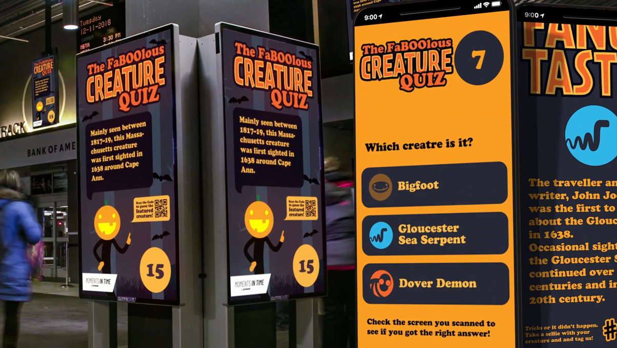 OUTFRONT's in-house, interactive Halloween-themed quiz, The FaBOOlous Creature Quiz.