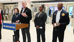 Left to right: New York Gov. Kathy Hochul, MTA Chair & CEO Janno Lieber, Police Commissioner Keechant Sewell and New York City Mayor Eric Adams at Grand Central-42 St on Oct. 22 to announce new initiatives in subway safety and security. Left to right: New York Gov. Kathy Hochul, MTA Chair & CEO Janno Lieber, Police Commissioner Keechant Sewell and New York City Mayor Eric Adams at Grand Central-42 St on Oct. 22 to announce new initiatives in subway safety and security.