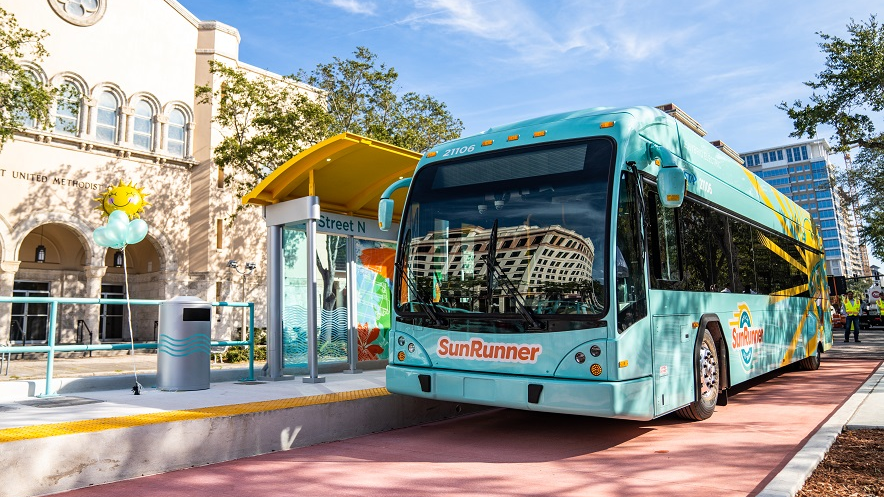 The SunRunner BRT started service on Oct. 21, 2022.