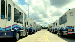 Wave Transit's paratransit fleet ready for service. A recent letter from CTAA, APTA and AASHTO to USDOT brings attention to a growing concern surrounding supply chain and inflation challenges in the small bus market. Wave Transit's paratransit fleet ready for service. A recent letter from CTAA, APTA and AASHTO to USDOT brings attention to a growing concern surrounding supply chain and inflation challenges in the small bus market.
