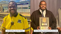 Left, Security Officer Jerrell Griffin and right, Transit Security Specialist John Morning. Left, Security Officer Jerrell Griffin and right, Transit Security Specialist John Morning.