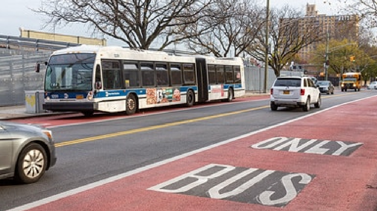 One of the bus lane enforcement cameras installed by the MTA