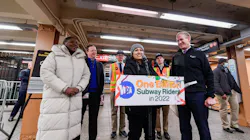 MTA Chair & CEO Janno Lieber, NYCT President Richard Davey and Acting Chief Customer Officer Shanifah Rieara recognize Bronx resident Sasha Salazar as the one billionth subway rider of 2022 during a ceremony at the 161 St. Yankee Stadium station on Dec. 27, 2022. MTA Chair & CEO Janno Lieber, NYCT President Richard Davey and Acting Chief Customer Officer Shanifah Rieara recognize Bronx resident Sasha Salazar as the one billionth subway rider of 2022 during a ceremony at the 161 St. Yankee Stadium station on Dec. 27, 2022.