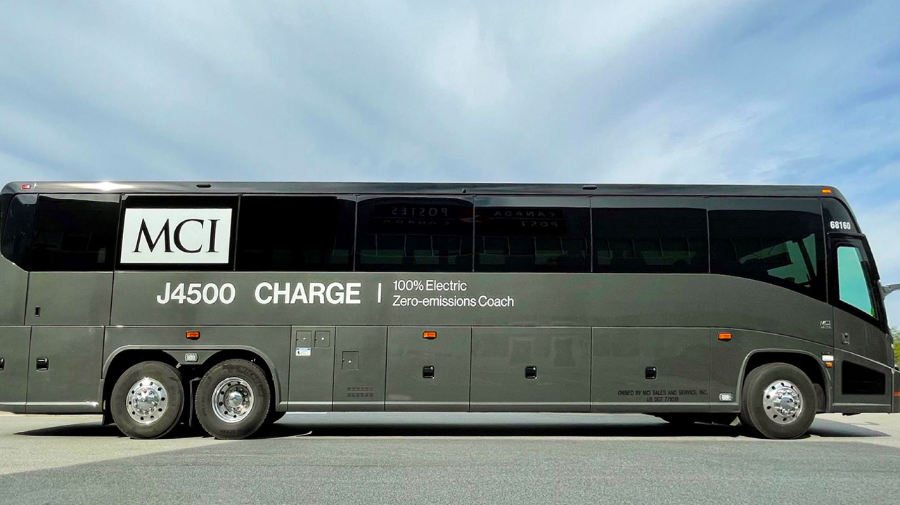 One of the two J4500 CHARGE zero-emission vehicles.