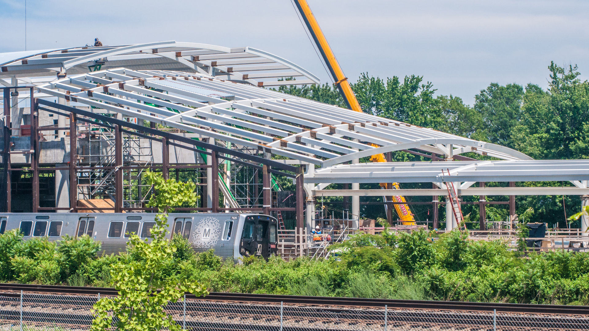 The Potomac Yard Metrorail Station under construction