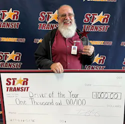 Brock Vawter receiving his $1,000 check for the Star Transit 2022 Driver of the Year. Brock Vawter receiving his $1,000 check for the Star Transit 2022 Driver of the Year.