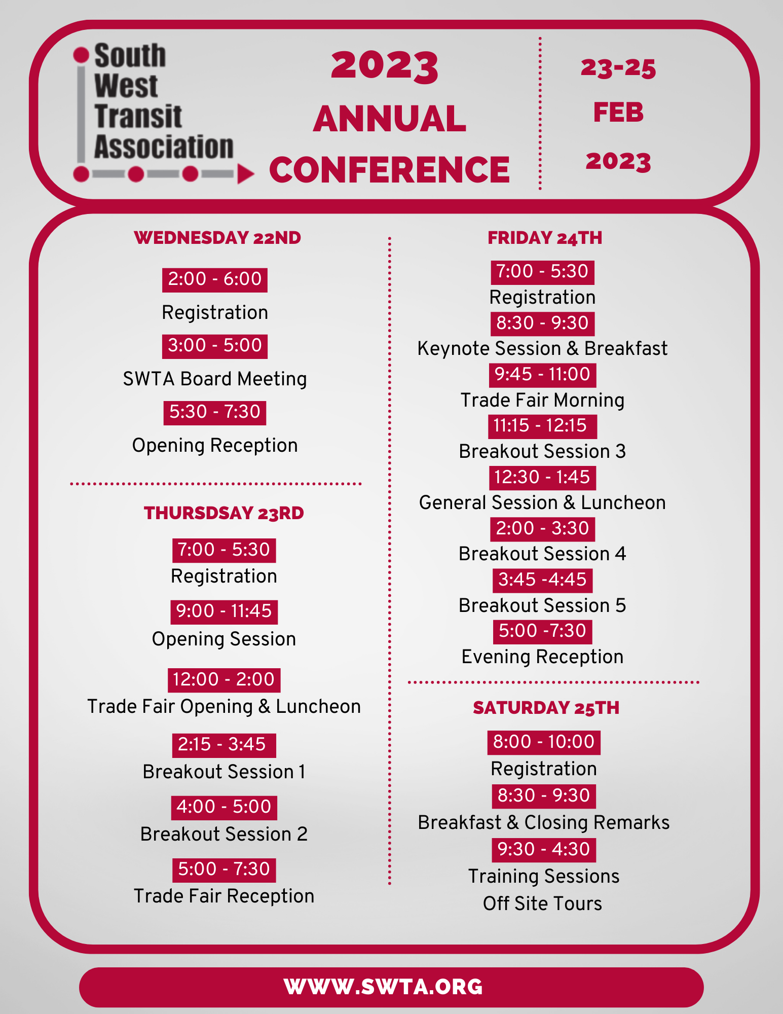 Swta Annual Conference 2023 Agenda