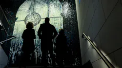 Residents looking at The Time Telling art piece up at Penn Station. Residents looking at The Time Telling art piece up at Penn Station.