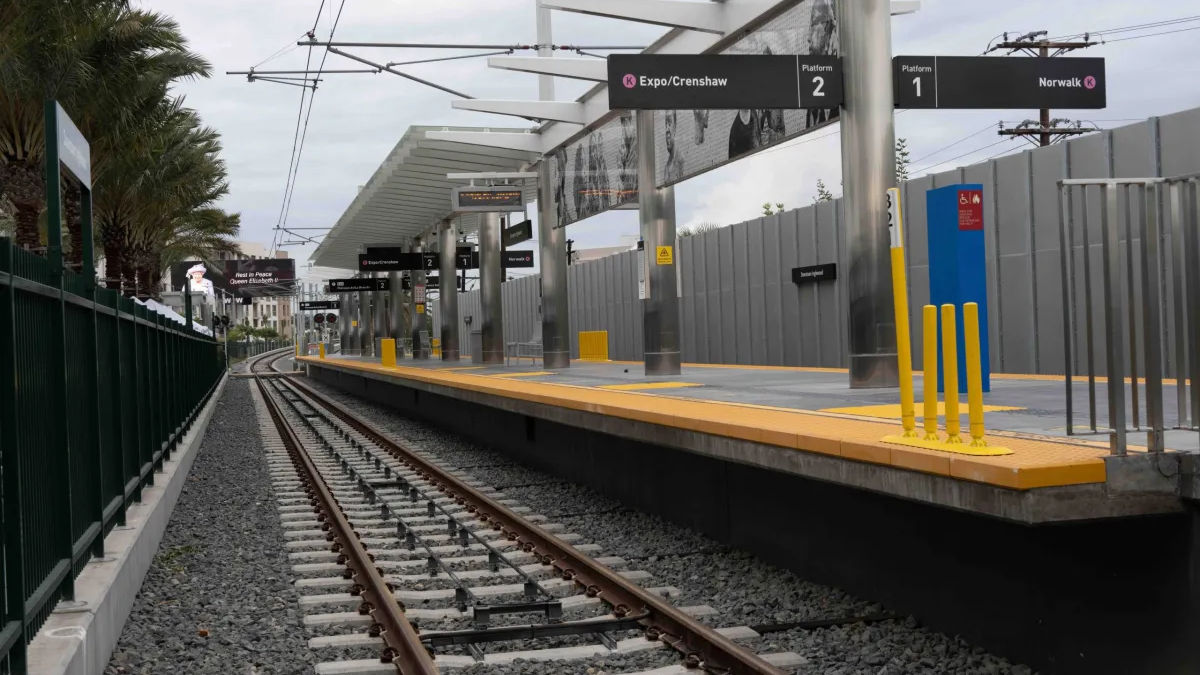 Downtown Inglewood Station on LA Metro's K Line.