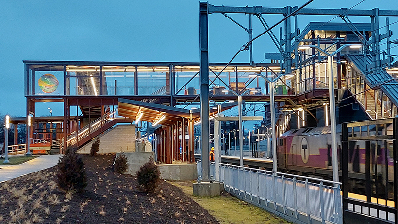 The Pawtucket-Central Falls Transit Center is a rail and bus hub with 10 bus routes and 40 weekday trains stopping at the transit center.