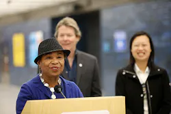 U.S. Rep. Barbara Lee (D-CA-12) reprised her role as a guest of honor at the modernization ribbon cutting. U.S. Rep. Barbara Lee (D-CA-12) reprised her role as a guest of honor at the modernization ribbon cutting.