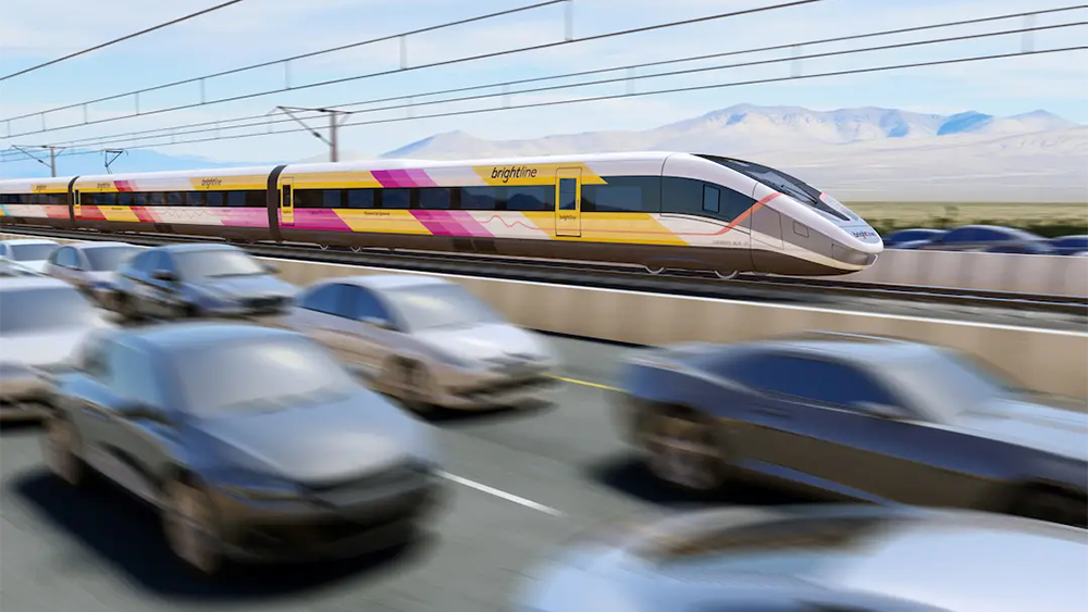 An artists representations of future Brightline West service.