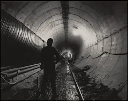 Construction of the new twin tunnels. Construction of the new twin tunnels.