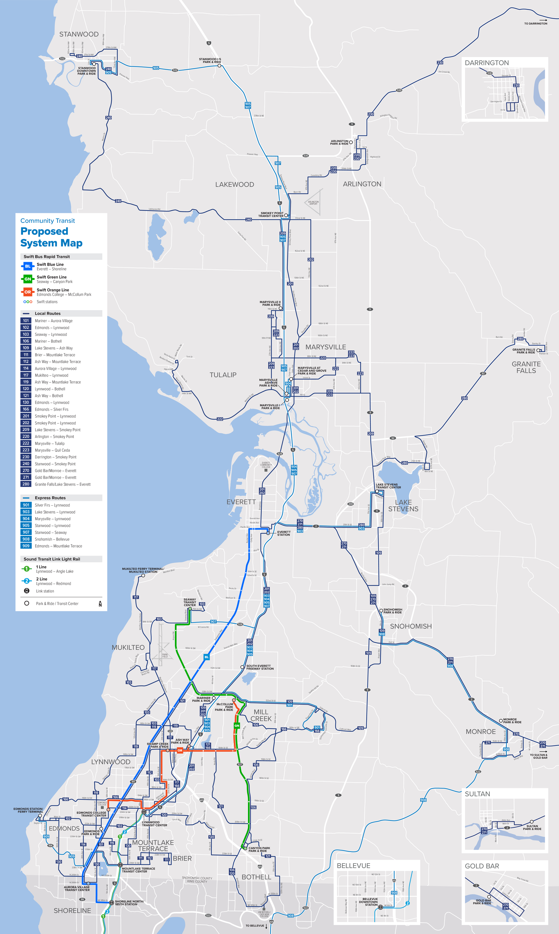 New proposed Community Transit system map.