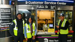 MTA New York City Transit President Richard Davey, Acting MTA Chief Customer Officer Shanifah Rieara and MTA Chief Accessibility Officer Quemuel Arroyo at Fulton Transit Center on March 28, 2023, where they announce the opening of more Customer Service Centers, along with the launch of a program to move Station Agents out of booths and into the stations. MTA New York City Transit President Richard Davey, Acting MTA Chief Customer Officer Shanifah Rieara and MTA Chief Accessibility Officer Quemuel Arroyo at Fulton Transit Center on March 28, 2023, where they announce the opening of more Customer Service Centers, along with the launch of a program to move Station Agents out of booths and into the stations.