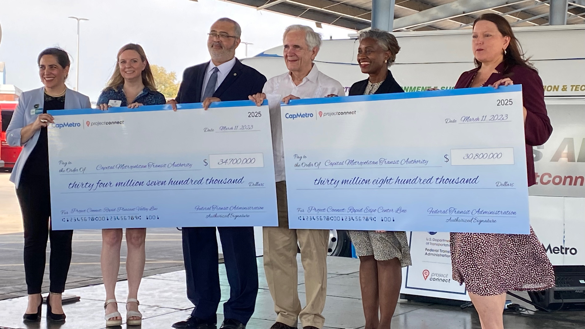 On Saturday, March 11, federal and local officials joined to mark CapMetro's pair of grants that will support delivery of two MetroRapid BRT lines.
