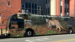 Santa Cruz Metro mountain loin battery-electric bus. Santa Cruz Metro mountain loin battery-electric bus.