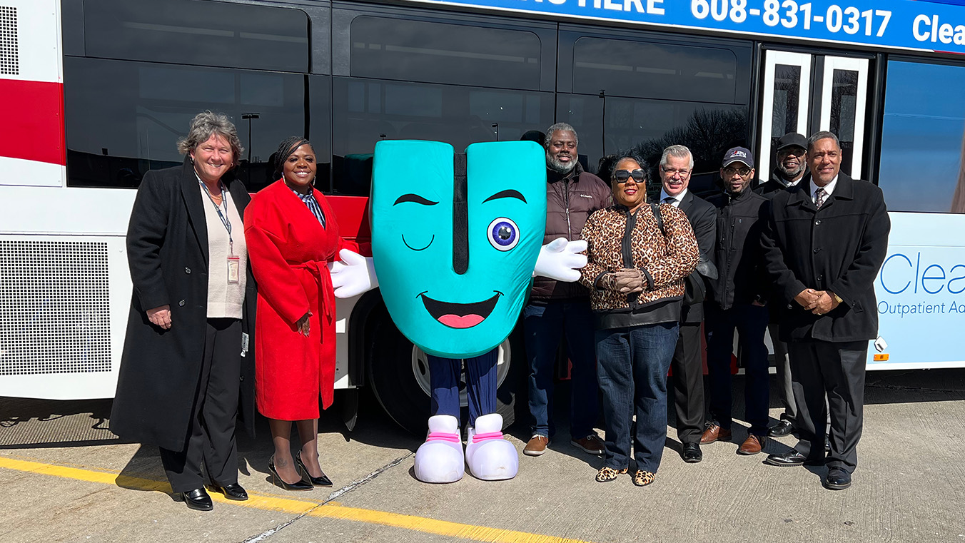 Milwaukee County Executive David Crowley, County Supervisor Priscilla Coggs-Jones, MCTS Chief Financial Officer Tim Hosch, and Waukesha Mayor Shawn Reilly, welcomed public transit riders to WisGo, a new fare collection system starting April 1.