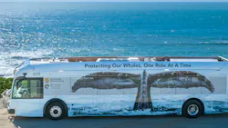 Santa Cruz Metro whale tail battery-electric bus. Santa Cruz Metro whale tail battery-electric bus.