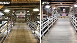 Before and after: The LaSalle-Van Buren station in Chicago before CTA crews performed work associated with the authority's Refresh & Renew Program and after. Before and after: The LaSalle-Van Buren station in Chicago before CTA crews performed work associated with the authority's Refresh & Renew Program and after.
