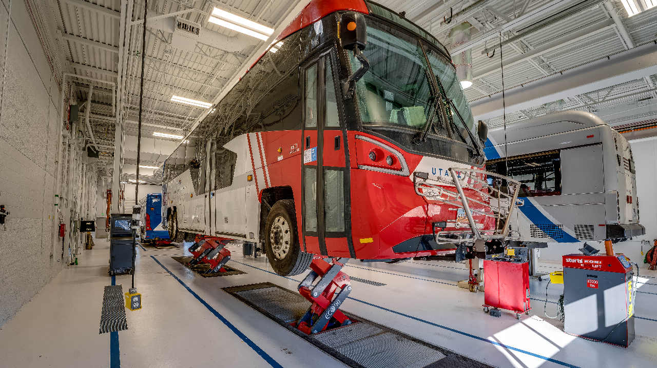 At UTA, Stertil-Koni ECO 90 lifting capacity of 90,000 lbs.