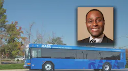 John Andoh headshot and RABA bus John Andoh headshot and RABA bus