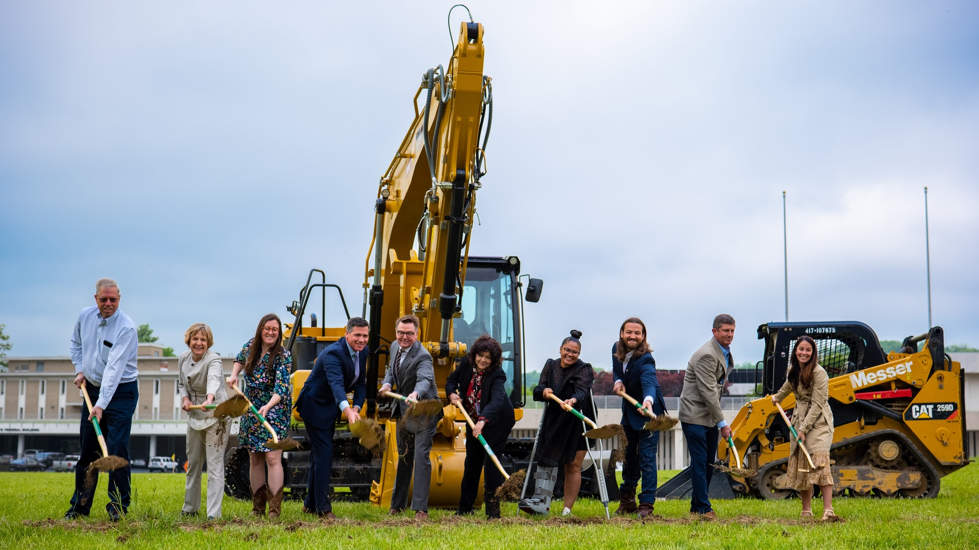 State and local dignitaries gathered May 9 to celebrate the groundbreaking of a new transit center and garage in Frankfort, Ky.