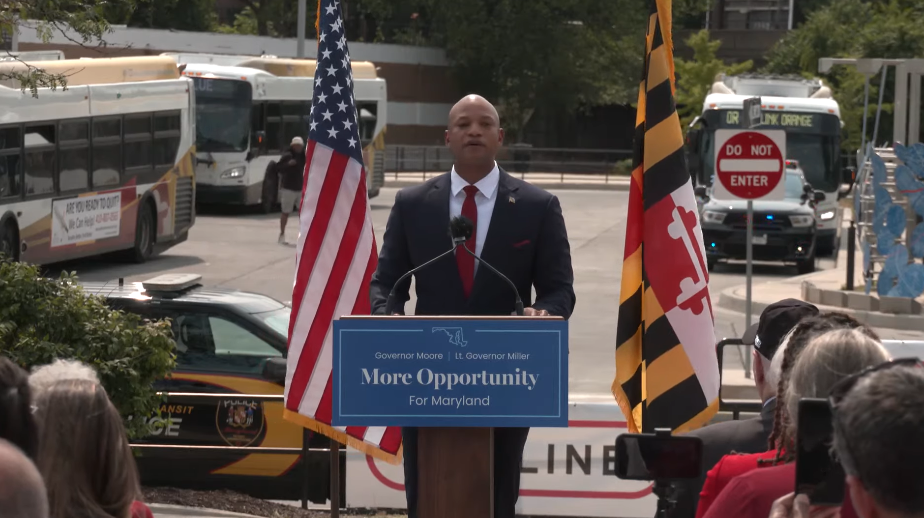 Maryland Gov. Wes Moore speaks during an event on June 15 where he announced plans to pursue the Red Line project that was cancelled in 2015.