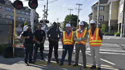 MTA staff and police partners worked to inform motorists and pedestrians about grade-crossing safety as part of International Level Crossing Day. MTA staff and police partners worked to inform motorists and pedestrians about grade-crossing safety as part of International Level Crossing Day.
