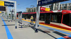 Calgary Transit has installed new blue tactile strips at City Hall and Bridgeland/Memorial CTrain station platforms. Calgary Transit has installed new blue tactile strips at City Hall and Bridgeland/Memorial CTrain station platforms.