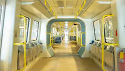 The interior of Skyline's rail cars. The system is the first GoA4 transit system in the United States. The interior of Skyline's rail cars. The system is the first GoA4 transit system in the United States.