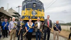 From left: Alaska Railroad Corporation (AARC) President and CEO Bill O’Leary, Federal Railroad Administration Administrator Amit Bose, Nenana Native Association First Chief Caroline Ketzler, Sen. Dan Sullivan (R-AR), Alaska Gov. Mike Dunleavy, ARRC Board Chair John Shively. From left: Alaska Railroad Corporation (AARC) President and CEO Bill O’Leary, Federal Railroad Administration Administrator Amit Bose, Nenana Native Association First Chief Caroline Ketzler, Sen. Dan Sullivan (R-AR), Alaska Gov. Mike Dunleavy, ARRC Board Chair John Shively.