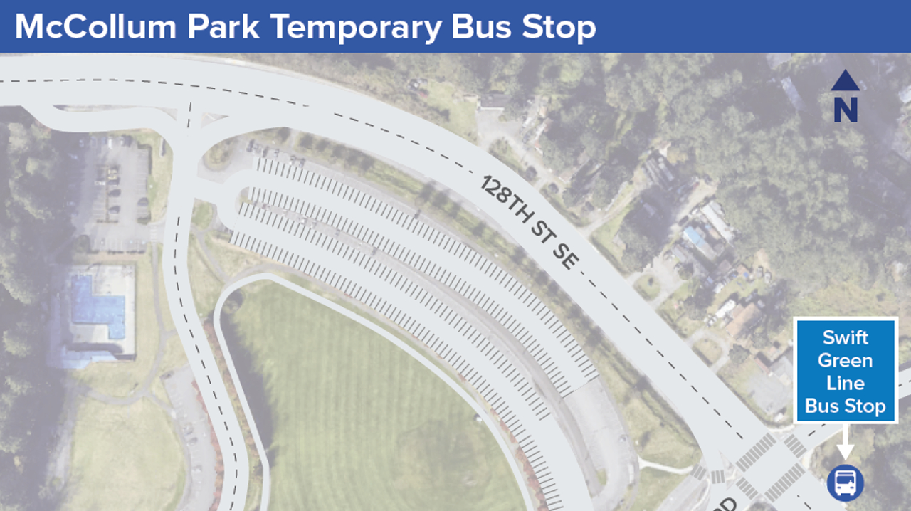 Community Transit relocated its McCollum Park Park & Ride bus stops for construction on July 1.