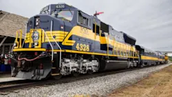 An Alaska Railroad charter train is positioned near the Nenana Alaska Railroad Depot for the centennial celebration on July 15, 2023. An Alaska Railroad charter train is positioned near the Nenana Alaska Railroad Depot for the centennial celebration on July 15, 2023.